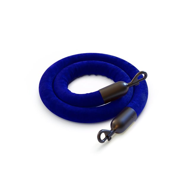 Montour Line Velvet Rope Blue With Black Snap Ends 6ft.Cotton Core HDVL510Rope-60-BL-SE-BK